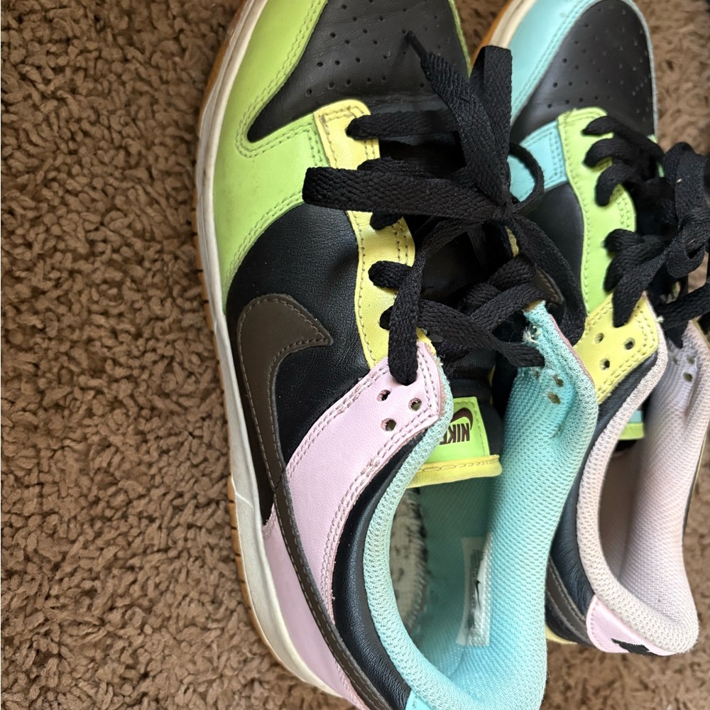 Nike Kids Black, Green, Blue, and Purple Sneakers